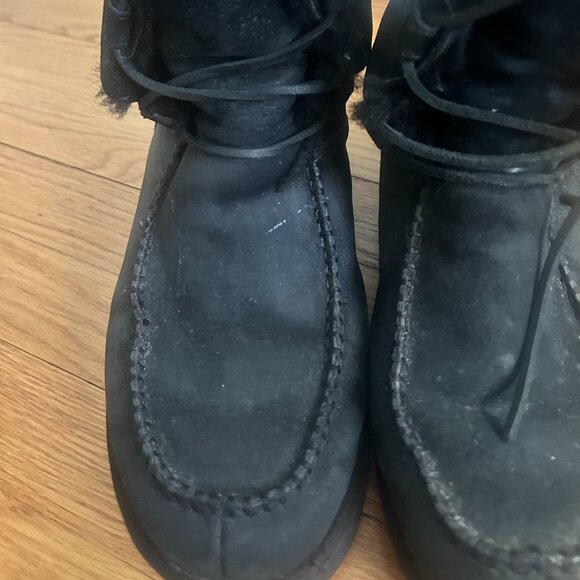 UGG Women’s Appalachian Tall Black Suede Boots – Size 10 - Picture 2 of 5